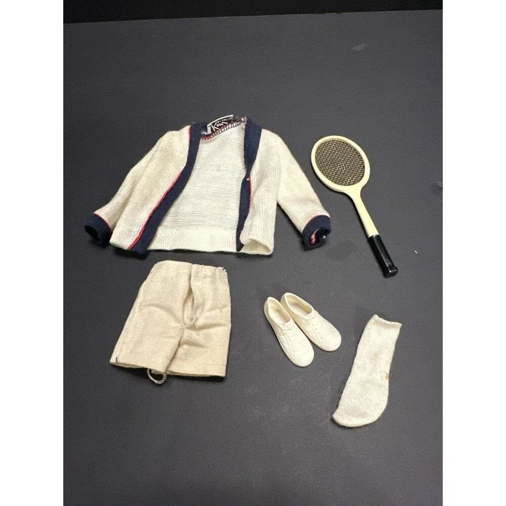Vintage Ken‎ #790 Time for Tennis Outfit (1962-64) – Sweater, Shorts, Racket